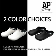 READY BIG SIZE 44 45 - AP CHEF 38-45 BLACK / WHITE - CHEF SHOES RUBBER KITCHEN SHOES - AP BOOTS