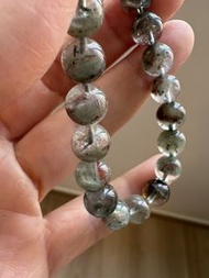 老礦巴西半盤 綠幽靈手串手鏈 8mm  Brazilian Green Phantom  & Red Phantom Quartz Bracelet,bracelets, Earrings,earri