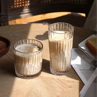 Vintage Glass Cup American Style Iced Coffee Cup ins Restaurant iced latte cup, cold drink ice ball 