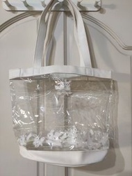 皮卡丘 白色透明 側背包 手提袋 透明包 肩包 防水包 手提包