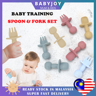 BABYJOY Baby Spoon Traning Spoon And Fork Baby Feeding Set Baby Spoon And Fork Set Sudu Makan Baby Feeding Spoon Cutlery Set