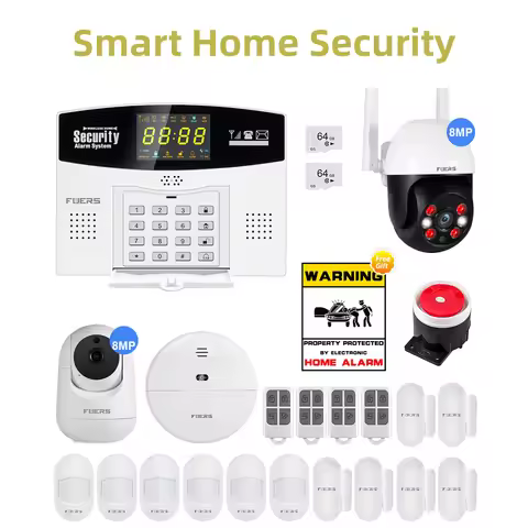 Fuers W214 4G WIFI work with Tuya Smart Alarm System Wireless Burglar GSM Home Security Alarm Contro