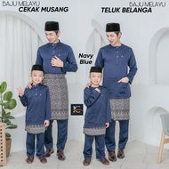 [MA15 NAVY BLUE] BAJU MELAYU CEKAK MUSANG TELUK BELANGA ZEEDAN NAVY BLUE | BAJU MELAYU SLIM FIT LELA