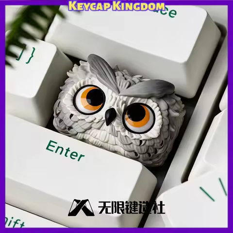 Original Owl Theme Mechanical Keyboard 3D Printed Resin Custom Artisan Keycap PC Gaming Keyboard Poi