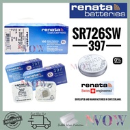Renata 397 SR726SW Battery Silver 1.55V Battery SWISS MADE (100% Genuine)
