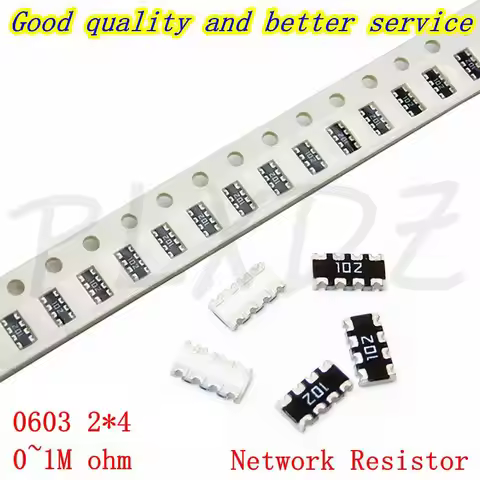 100pcs 0603 0603*4 2*4P 5% Network Resistor SMD array 0 ohm ~ 1M 91 100 110 120 130 150 160 180 200 