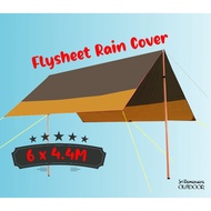 [FLYSHEET 6X4.4m] Outdoor canopy simple multi-purpose canopy cloth camping tent rain proof sunscreen awning