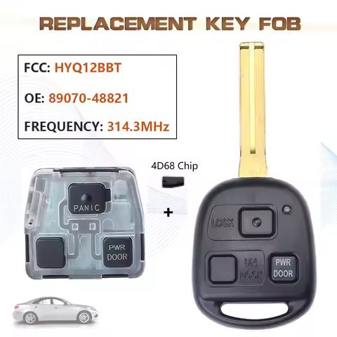 KEYECU 314.3MHz FCC:HYQ12BBT 3 Button Smart Remote Key Fob for 2004 2005 2006 Lexus RX330 RX350 RX40