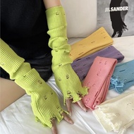 y2k Millennium Style y2k Gloves Asian Culture Korean Version Trendy Ripped Knitted Long Female Autum