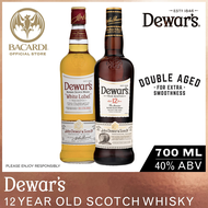 [Bundle of 2] Dewars White Label Blended Scotch Whisky - 750ml / 75cl 40% ABV - Double Aged Oak Cask