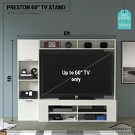 ☂Ready Stock PRESTON HARMONY Series TV Cabinet 60 Inch - 5 Colours - 6 Feet - TV Cabinet 60" 6 kaki