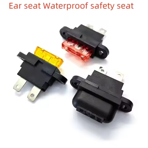 5PCS Waterproof Auto Standard Middle Fuse Holder + 1-50A Car Boat Truck ATC ATO Blade Fuse 3A 5A 10A