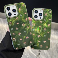 Emerald Small Floral Phone Case Suitable for ihone 17 16 1 5 14 13 12 11 pro max iPhone Protective C