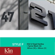 KIN - Customised Modern House Number Plate Stainless Steel 304 House Number Plate