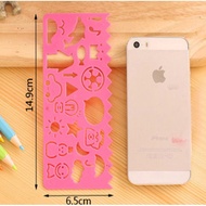 Stencil Drawing Ruler Kids Children Art and Craft Dog Ship Flower Symbols Christmas Gifts Goodie Bag