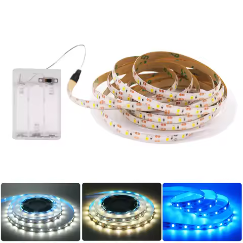 3AA Battery 5V USB LED Strip 2835 White Warm/Blue Flexible Ribbon Night light For TV Background Ligh
