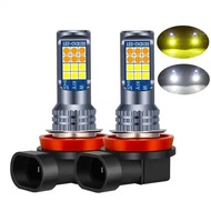 DTH 2Pcs Dual color car LED fog light H11 LED bulb H3 H7 H8 HB4 car fog light yellow light+white lig