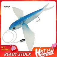 kT  Seawater Boat Fishing Bait Big Wings Flying Fish Tuna Baits Soft Lure Tackle