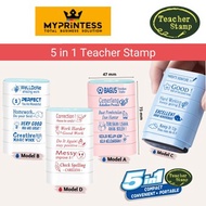 5 in 1 Teacher Stamp | New Teacher Stamp | Compact Convenient Portable | Review Stamps for Teachers 