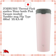 ZOJIRUSHI Thermal Flask stanless Water bottle Pink Vacuum insulted Tumbler mug Flip Type 400ml  SX-KA-40