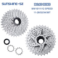 SUNSHINE Road Bike Cassette 12v 11v 10v 9v 8v Bicycle Sprocket 11 12 9 8 Speed Ratchet 23T/25T/28T/3