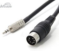 1M 7-Pin Din Male to 3.5 mm Stereo Male Professional Premium Audio Cable for Connecting iPod/iPad/iP