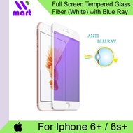 Fiber Blue Ray Tempered Glass Screen Protector (White) for iP 6+/ 6s+
