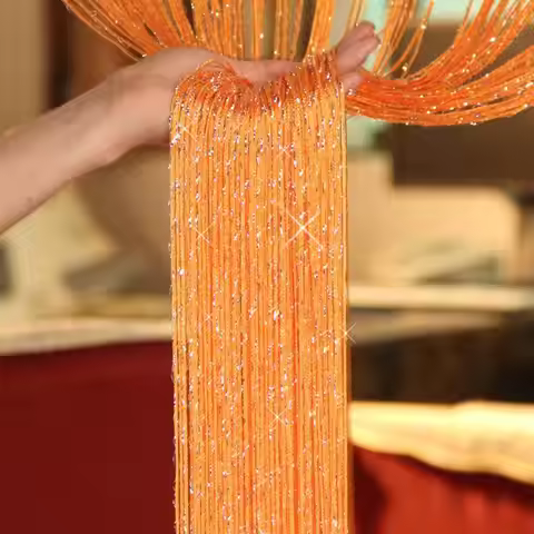 1 Piece 100X200Cm Glitter Rope Decorative Door Curtain Beads Room Partition Beads Tassel Polyester F