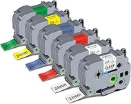 24mm 0.94 Laminated TZ Tape Clear/White/Red/Blue/Yellow/Green Compatible with Brother P Touch Label 