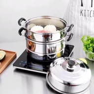 Nồi Luộc Gà Inox Fiveramic/ Kana Mart 30cm và Nồi Hấp Inox 3 Tầng (26cm/ 28cm). LMS