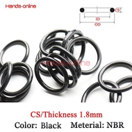 A NBR CS 1mm ID 1.2-43mm Black Oring Mechanical Seal Rubber Ring Gaskets O-ring Kit O rings nitril