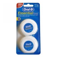 Oral-B - [1+1 特惠孖裝] Essential Floss 微蠟牙線50米 [平行進口] *新舊包裝 / 顏色隨機發出