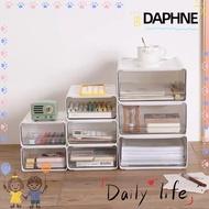 DAPHNE-HOME Desktop Storage Box, Portable Transparent Office File Storage Box,  Stack Combination Dr