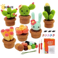 Beginner Crochet Kit for Kids DIY Cactus Plants Family Beginner Crochet Knitting Kit Crochet Potted 