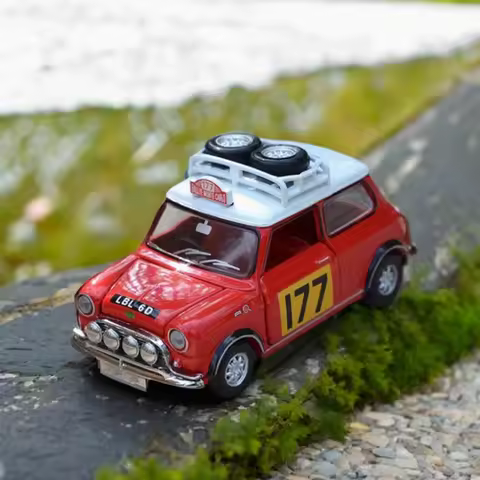 Tiny 1/50 Mini Cooper Mkl Rally #177 Alloy Car Model Ornament Souvenir Display Collection Hobby Gift