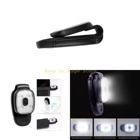 USB Rechargeable LED Clip on Lights Night Running Chest Lights Flashlight Light Weight Safety Joggin