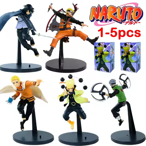 1-5pcs/set Anime Naruto Anime Figures Sasuke Kakashi Naruto Model Toys Collection Hobbies Friend/cla