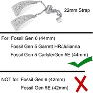 Tali 22mm bertujuan untuk Fosil Gen 6 (44mm) / Fosil Gen 5 5 Garrett HR/Julianna/Carlyle /Gen 5E (44