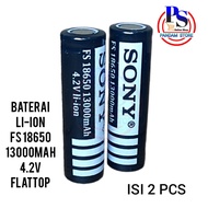 Baterai 18650 Rechargeable 13000mAh - 4.2volt LI-ION Paket 2 Buah