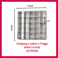 Loyang Brownies Cutter Acuan Mould Brownie Pan 8x8 inci Acuan Brownies Tray Sekat 10x10 Cookies Alum