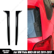 2Pcs Gloss Black Car Rear Window Side Spoiler Body Kit Diffuser Tail Fin For VW Polo MK5 6R 6C 2011-