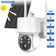 Wifi Solar Camera Human Detection Solar Panel Recharge Battery IP camera Color Night Vision Outdoor CCTV Video Security Cameras
