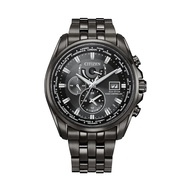 CITIZEN ECO-DRIVE CHRONOGRAPH BLACK STAINLESS STEEL STRAP MEN WATCH AT9127-80E