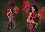 Satin Crape Sarees With Modern Touch Ajrakh Print design with Satin Crape Blouse Piece Sarees for wo