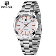 BENYAR นาฬิกาควอตซ์เดิม40มม. สำหรับผู้ชายนาฬิกาสแตนเลสสตีลสุดหรูสำหรับกันน้ำผู้ชายนาฬิกากีฬานาฬิกาผู