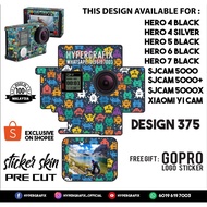 GOPRO HERO 4 , HERO 5 , HERO 6 , HERO 7, SJCAM 5000 , XIAOMI YI CAM 2K STICKER SKIN (DESIGN 375)