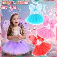 4in1 Set Fairy Costume For Kids Girls Kids Butterfly Wings Costume Fairy Wings For Baby Girls Fairy