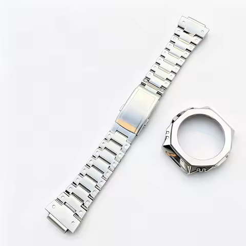 Stainless steel case Bezel and watch band strap Compatible with for Casio GA-2100 GA-2110