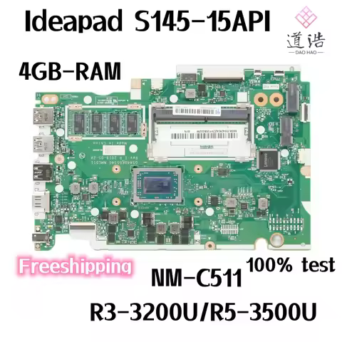 NM-C511 For Lenovo Ideapad S145-15API Laptop Motherboard GS440/GS540 R3-3200U/R5-3500U CPU 4GB-RAM D