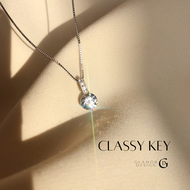 GLAMOR✨Classy Key สร้อยคอเงินแท้ จี้เพชร สไตล์เกาหลี สร้อยคอแฟชั่น สร้อยคอเพชรแท้ สร้อยคอเงินแท้925 สร้อยเพชร สร้อยคอเพชร cz